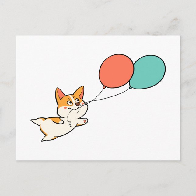 Invitation Carte Postale Corgi (Devant)