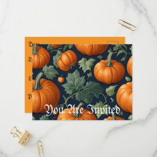 Invitation Carte Postale Correctif Citrouille feuillet