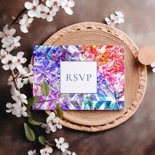 Invitation Carte Postale Couleur de la fête Rainbow Gemstone Wedding RSVP