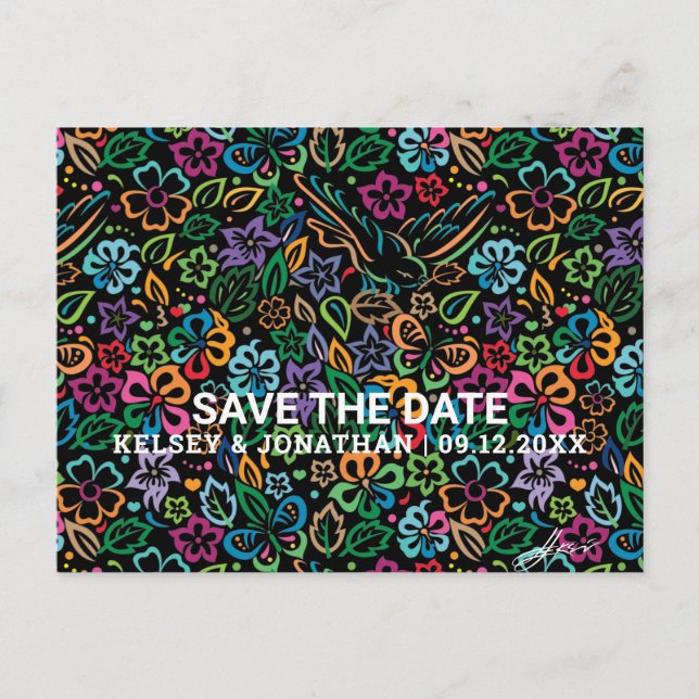 Invitation Carte Postale Couleur de vie (Devant)