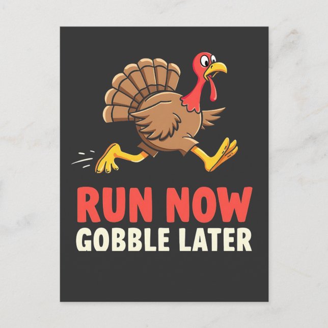 Invitation Carte Postale Courez maintenant Gobble plus tard Turquie coureur (Devant)