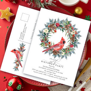 Invitation Carte Postale Couronne de cardinal rouge pour fête des 55 ans