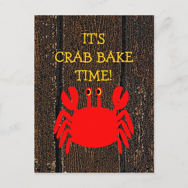 Invitation Carte Postale Crab Bake ! (Devant)