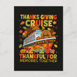 Invitation Carte Postale Croisière de Thanksgiving en famille 2026 Voyage d