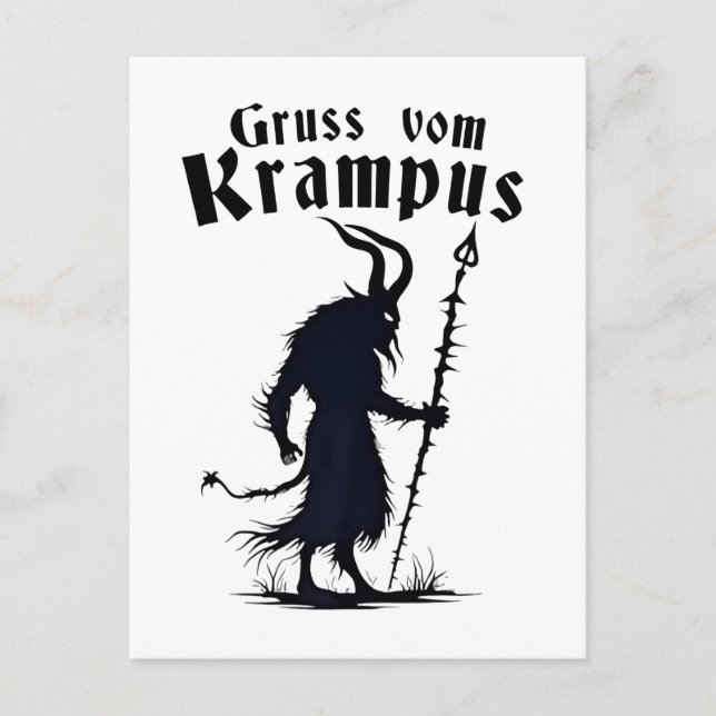 Invitation Carte Postale Cruss Vom Krampus Noël Xmas Diable Effrayant (Devant)