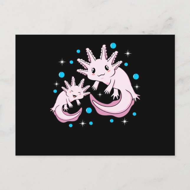 Invitation Carte Postale Cute Axolotl Kawaii Animal Axolotls Lover Animaux  (Devant)