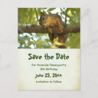 Cute Curious Squirrel Nature Photo - Save the Date