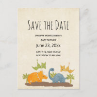Cute Dinosaures Faune préhistorique Sauvez la date