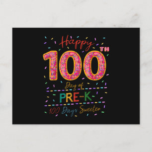 Invitation Carte Postale Cute Donut 100th Day Of Prek 100 Days Of School.Pn