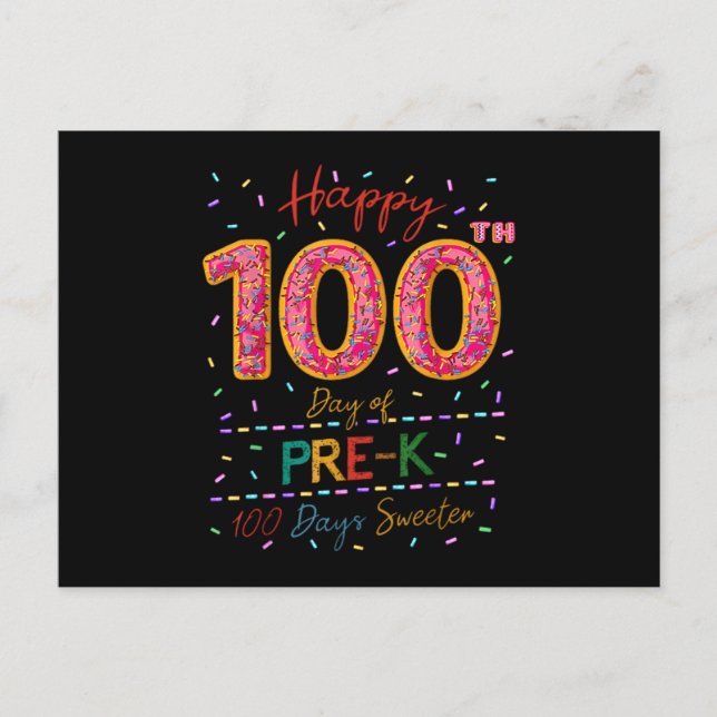Invitation Carte Postale Cute Donut 100th Day Of Prek 100 Days Of School.Pn (Devant)
