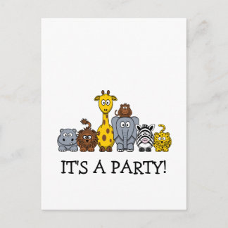 INVITATION CARTE POSTALE CUTE JUNGLE ANIMAUX AJOUTER VOTRE TEXTE