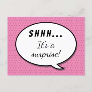 Invitation Carte Postale Cute Rose Surprise Anniversaire Discours de fête B