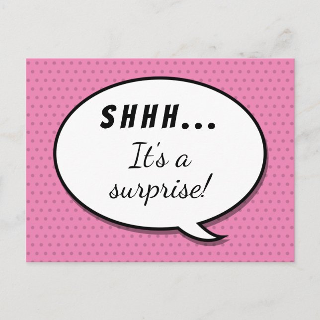Invitation Carte Postale Cute Rose Surprise Anniversaire Discours de fête B (Devant)