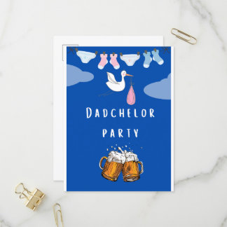 Invitation Carte Postale daddy douche couche dadchelor, fête de la bière