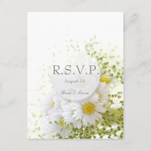 Invitation Carte Postale Daisées en Amour - Editable Mariage Bouquet RSVP