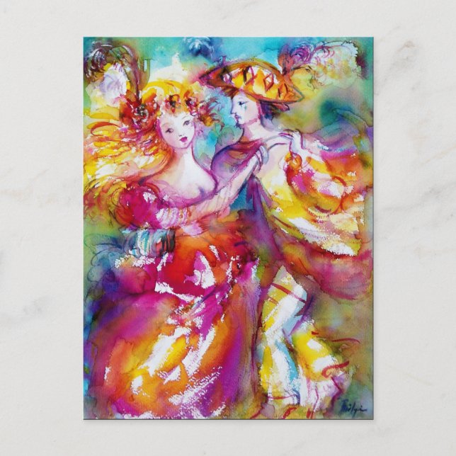 INVITATION CARTE POSTALE DANSE CARNIVALE (Devant)