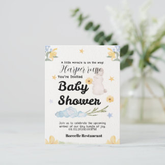 Invitation Carte Postale Début Doux Collection de Baby Shower