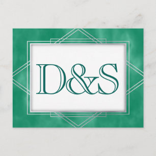 Invitation Carte Postale Déco Art Déco Vert Géométrique   Arborescence mode