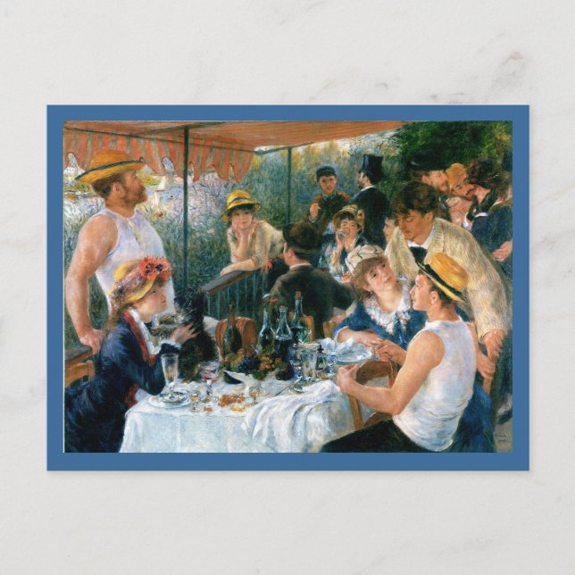 Invitation Carte Postale Déjeuner de Renoir de la fête nautique (1881) (Devant)