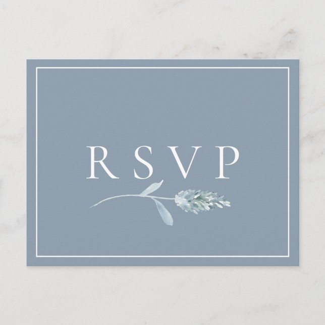 Invitation Carte Postale Demande de chanson de RSVP de mariage botanique bl (Devant)