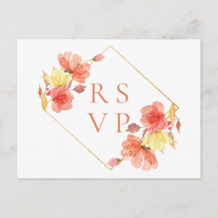 Invitation Carte Postale Demande de chanson RSVP pour mariage floral couche