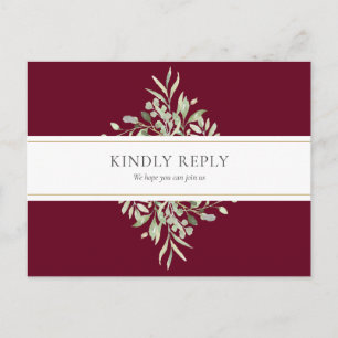 Invitation Carte Postale Demande de chansons Mariages de Bourgogne verte RS