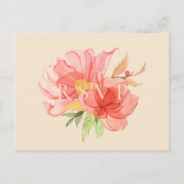 Invitation Carte Postale Demande de réponse de mariage avec chanson fleurie (Devant)
