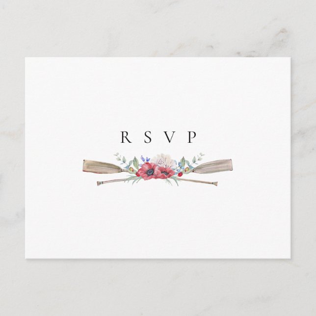 Invitation Carte Postale Demande de RSVP de mariage avec chanson Elegant Fl (Devant)