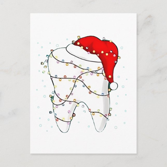 Invitation Carte Postale Dental Christmas Dunny Dentist Holiday (Devant)