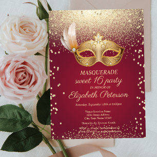 Invitation Carte Postale Diamants de Mascarade,Masque,Douze ans à croquer