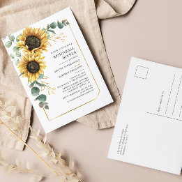 Invitation Carte Postale Dîner de répétition de tournesol Eucalyptus Greene