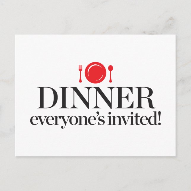 Invitation Carte Postale Dîner Invité de tous (Devant)