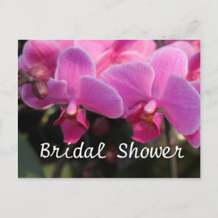 Invitation Carte Postale Douche nuptiale, fleurs d'orchidées roses