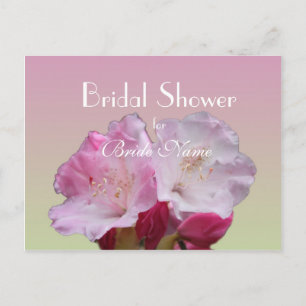 Invitation Carte Postale Douche nuptiale, fleurs roses rhododendron