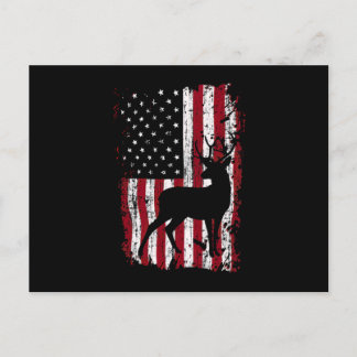 Invitation Carte Postale Drapeau américain de chasse au cerf classique