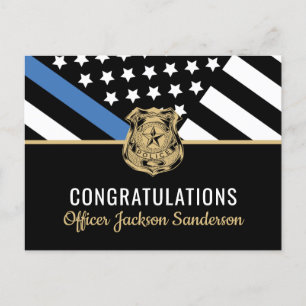 Invitation Carte Postale Drapeau de la ligne bleue de la retraite de la pol