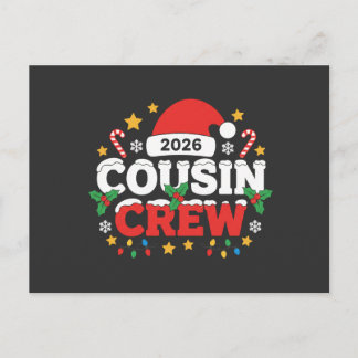 Invitation Carte Postale Drôle Équipage de cousins 2026 Rassemblement famil