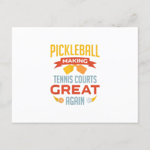 Invitation Carte Postale drôle pickleball rendant les courts de tennis à no