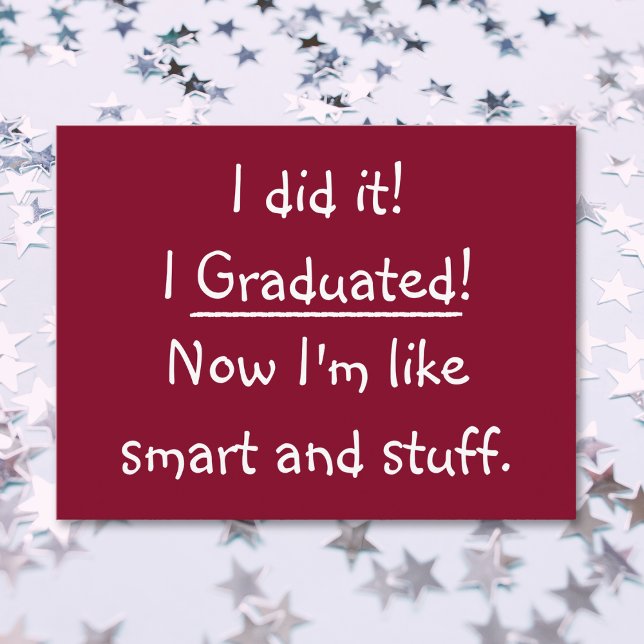 Invitation Carte Postale Drôle Smart Grad Gradud fiche d'invitation (Funny Smart Grad Graduation Party Invitation Card)