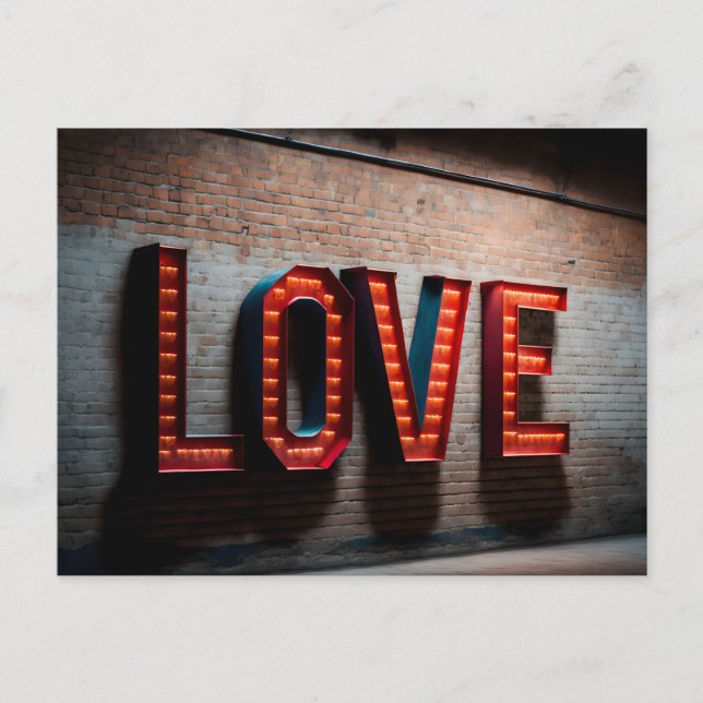 Invitation Carte postale du panneau Neon LOVE (Devant)