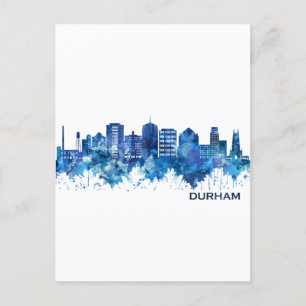 Invitation Carte Postale Durham Caroline du Nord Skyline Blue