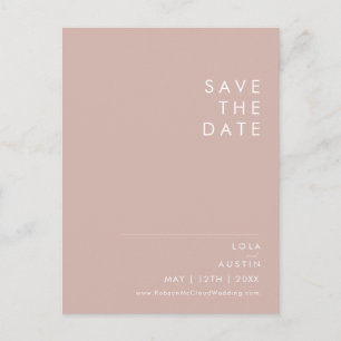 Invitation Carte Postale Dusty Boho Rose et violet Enregistrer la date