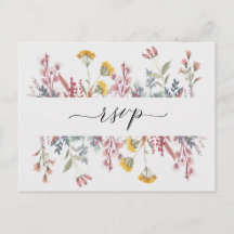 Dusty Fleur sauvage Aquarelle Choix de repas RSVP 