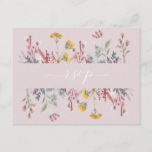 Dusty Fleur sauvage Aquarelle Choix de repas RSVP 