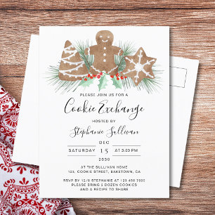 Invitation Carte Postale Échange de biscuits
