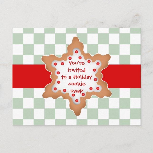 Invitation Carte Postale Échange de cookies de vacances (Devant)
