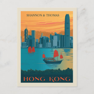 Invitation Carte Postale Économies de Hong Kong   la date