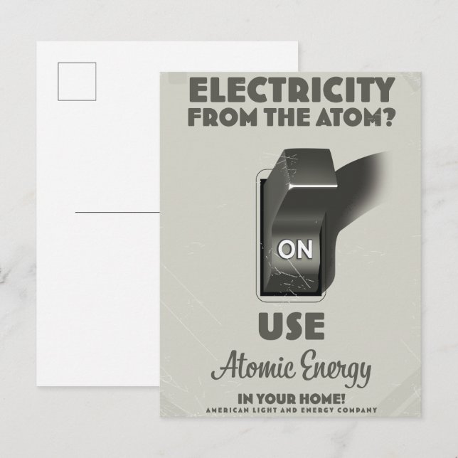 Invitation Carte Postale Électricité de l'Atom (Devant / Derrière)