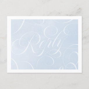 Invitation Carte Postale Elégant Cloud Blue Sky Script Aquarelle Répondre