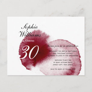 Invitation Carte Postale Élégant Déversement de vin rouge Moderne Automne 3